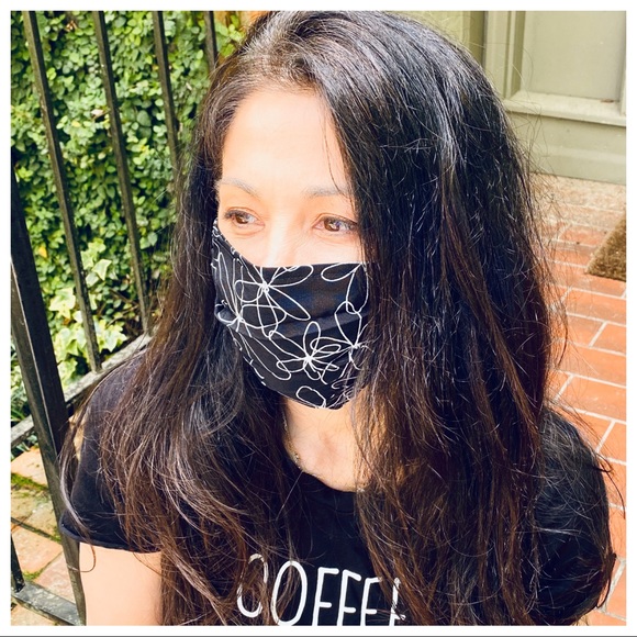 ShopEvelynne Accessories - BLACK FLORAL  MADE IN THE USA FACE MASK